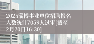 2025淄博事业单位招聘报名人数统计7059人过审[截至2月20日16:30]