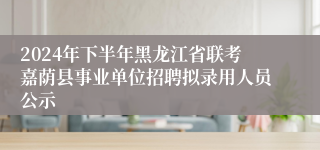 2024年下半年黑龙江省联考嘉荫县事业单位招聘拟录用人员公示