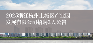 2025浙江杭州上城区产业园发展有限公司招聘2人公告