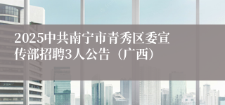 2025中共南宁市青秀区委宣传部招聘3人公告（广西）