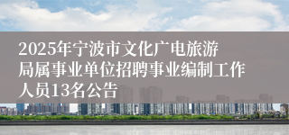 2025年宁波市文化广电旅游局属事业单位招聘事业编制工作人员13名公告