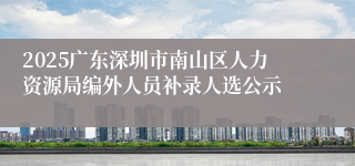 2025广东深圳市南山区人力资源局编外人员补录人选公示