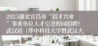 2025湖北宜昌市“招才兴业”事业单位人才引进校园招聘?武汉站（华中科技大学暨武汉大学场）第二轮面试成绩公告