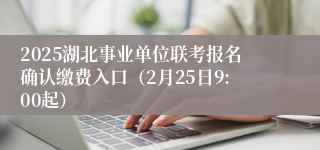 2025湖北事业单位联考报名确认缴费入口（2月25日9:00起）