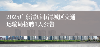 2025广东清远市清城区交通运输局招聘1人公告