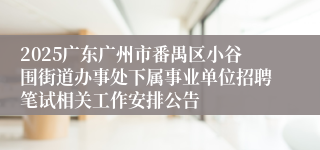 2025广东广州市番禺区小谷围街道办事处下属事业单位招聘笔试相关工作安排公告
