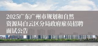 2025广东广州市规划和自然资源局白云区分局政府雇员招聘面试公告