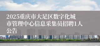 2025重庆市大足区数字化城市管理中心信息采集员招聘1人公告
