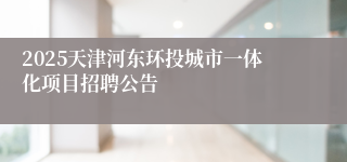 2025天津河东环投城市一体化项目招聘公告
