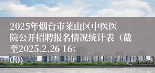 2025年烟台市莱山区中医医院公开招聘报名情况统计表（截至2025.2.26 16：00)