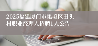 2025福建厦门市集美区田头村职业经理人招聘1人公告