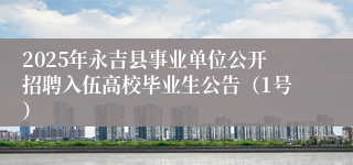 2025年永吉县事业单位公开招聘入伍高校毕业生公告（1号）
