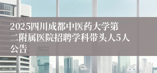 2025四川成都中医药大学第二附属医院招聘学科带头人5人公告
