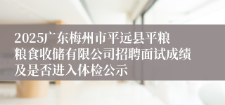 2025广东梅州市平远县平粮粮食收储有限公司招聘面试成绩及是否进入体检公示