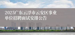 2025广东云浮市云安区事业单位招聘面试安排公告