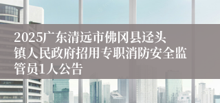 2025广东清远市佛冈县迳头镇人民政府招用专职消防安全监管员1人公告