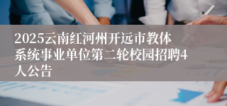 2025云南红河州开远市教体系统事业单位第二轮校园招聘4人公告