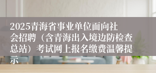 2025青海省事业单位面向社会招聘（含青海出入境边防检查总站）考试网上报名缴费温馨提示