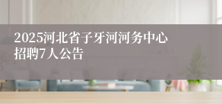 2025河北省子牙河河务中心招聘7人公告
