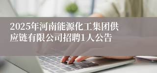 2025年河南能源化工集团供应链有限公司招聘1人公告