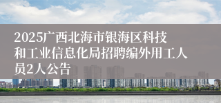 2025广西北海市银海区科技和工业信息化局招聘编外用工人员2人公告