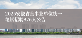 2025安徽省直事业单位统一笔试招聘976人公告