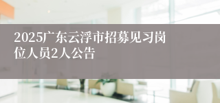 2025广东云浮市招募见习岗位人员2人公告