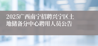 2025广西南宁招聘兴宁区土地储备分中心聘用人员公告