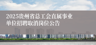 2025贵州省总工会直属事业单位招聘取消岗位公告