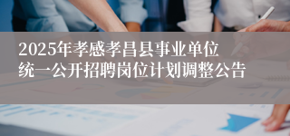 2025年孝感孝昌县事业单位统一公开招聘岗位计划调整公告