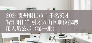 2024贵州铜仁市“千名英才智汇铜仁”引才万山区职位拟聘用人员公示（第一批）