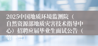 2025中国地质环境监测院（自然资源部地质灾害技术指导中心）招聘应届毕业生面试公告（第一批）