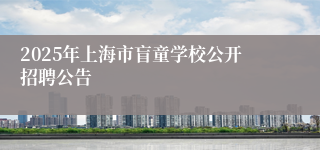 2025年上海市盲童学校公开招聘公告