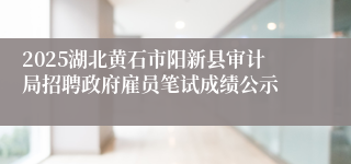 2025湖北黄石市阳新县审计局招聘政府雇员笔试成绩公示