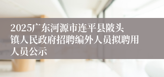 2025广东河源市连平县陂头镇人民政府招聘编外人员拟聘用人员公示