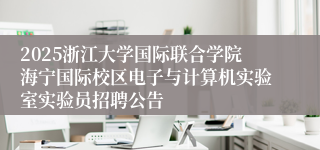 2025浙江大学国际联合学院海宁国际校区电子与计算机实验室实验员招聘公告