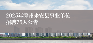 2025年滁州来安县事业单位招聘75人公告