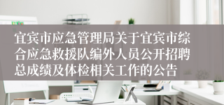 宜宾市应急管理局关于宜宾市综合应急救援队编外人员公开招聘总成绩及体检相关工作的公告