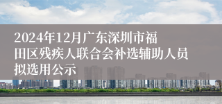 2024年12月广东深圳市福田区残疾人联合会补选辅助人员拟选用公示