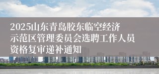 2025山东青岛胶东临空经济示范区管理委员会选聘工作人员资格复审递补通知