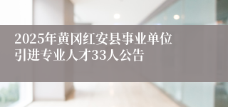 2025年黄冈红安县事业单位引进专业人才33人公告