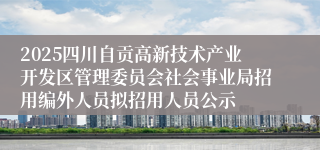 2025四川自贡高新技术产业开发区管理委员会社会事业局招用编外人员拟招用人员公示