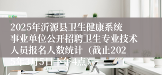 2025年沂源县卫生健康系统事业单位公开招聘卫生专业技术人员报名人数统计（截止2025年3月5日下午4点）