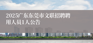 2025广东东莞市文联招聘聘用人员1人公告