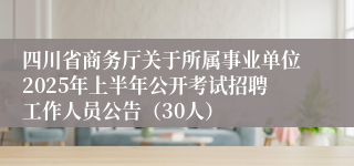 四川省商务厅关于所属事业单位2025年上半年公开考试招聘工作人员公告（30人）
