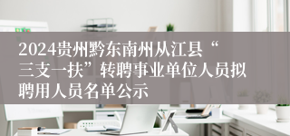 2024贵州黔东南州从江县“三支一扶”转聘事业单位人员拟聘用人员名单公示