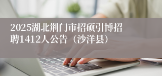 2025湖北荆门市招硕引博招聘1412人公告（沙洋县）