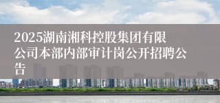 2025湖南湘科控股集团有限公司本部内部审计岗公开招聘公告