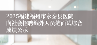 2025福建福州市永泰县医院向社会招聘编外人员笔面试综合成绩公示