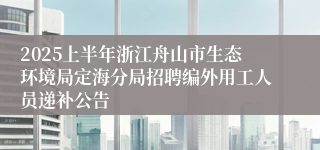 2025上半年浙江舟山市生态环境局定海分局招聘编外用工人员递补公告